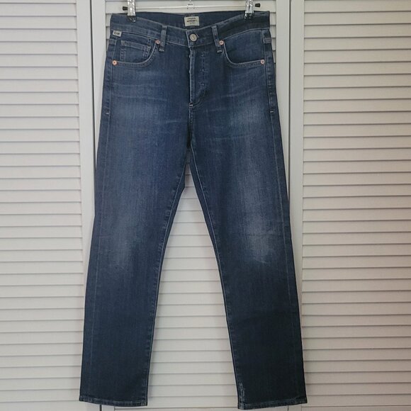 COH Premium Vintage Emerson Relaxed Slim Boyfriend Cropped Jean, Dark Wash - Picture 1 of 12
